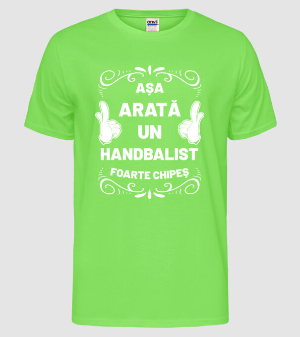 Așa arată un HANDBALIST foarte chipeș model verde neon pe tricou