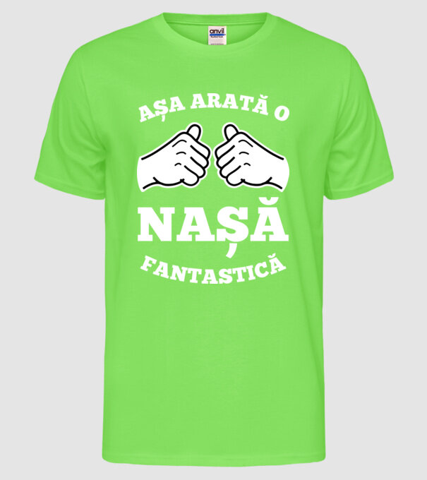 Așa arată o nașă fantastică model verde neon pe tricou