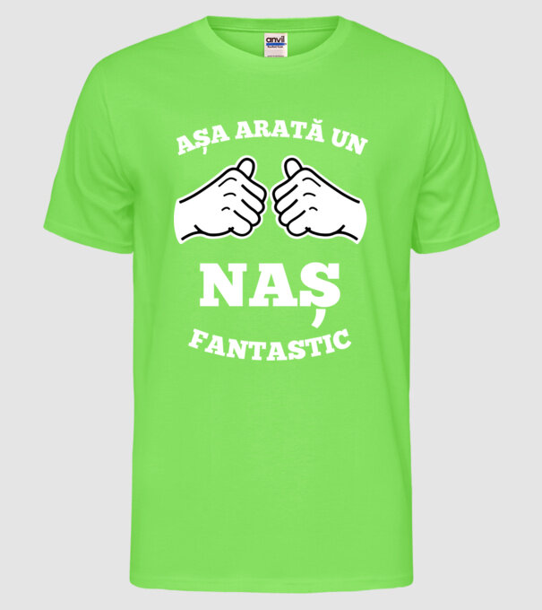 Așa arată un naș fantastic model verde neon pe tricou