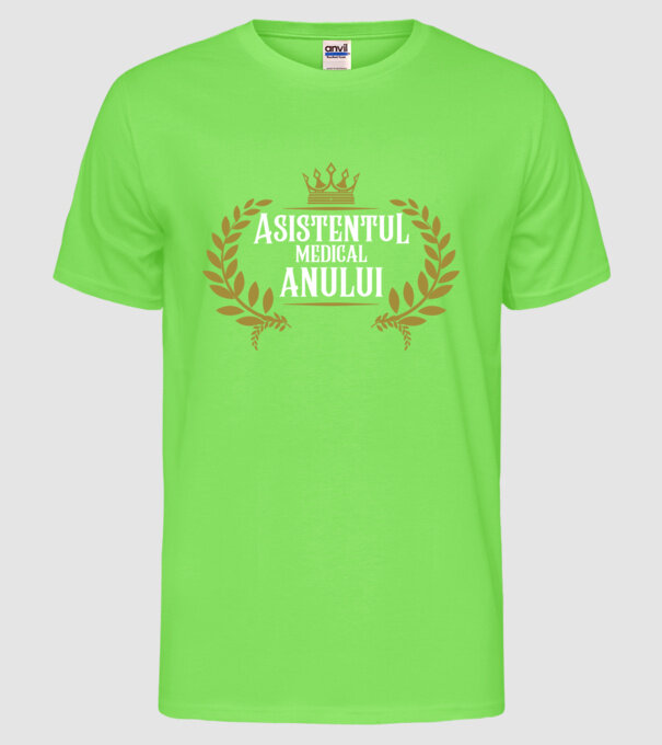 Asistentul medical al anului model verde neon pe tricou