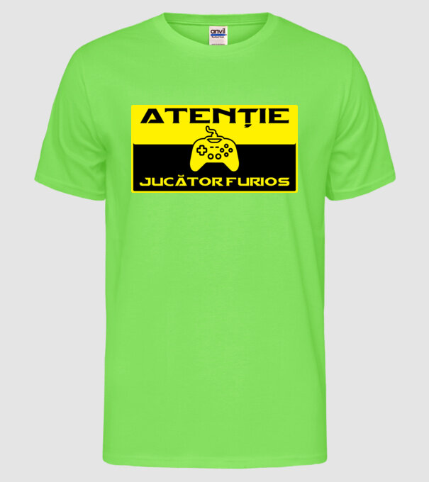 Atenție! Jucător furios model verde neon pe tricou