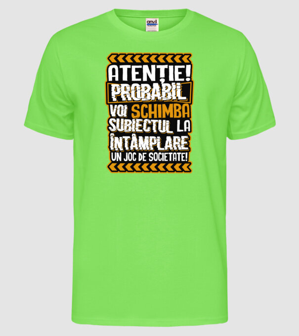 Atenție, probabil voi schimba subiectul la întâmplare pe șah model verde neon pe tricou