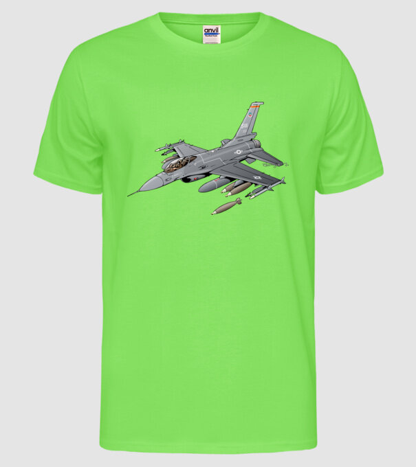 Avioane model verde neon pe tricou