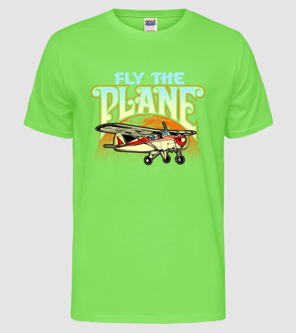 Avioane model verde neon pe tricou