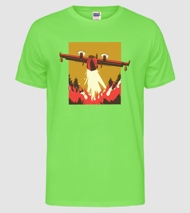 Avioane model verde neon pe tricou