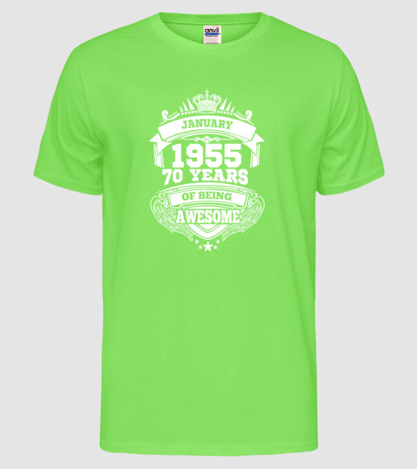 Awesome being of january 1955 model verde neon pe tricou