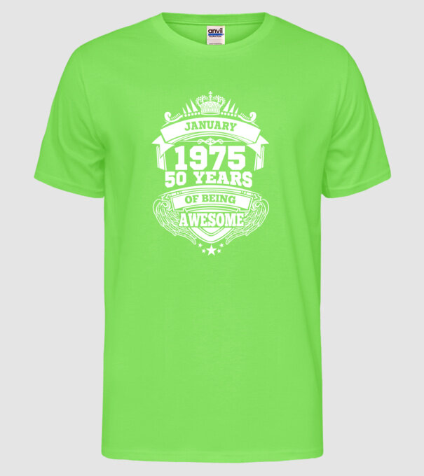Awesome being of january 1975 model verde neon pe tricou