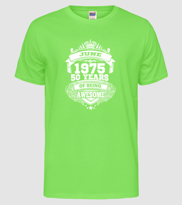 Awesome being of june 1975 model verde neon pe tricou