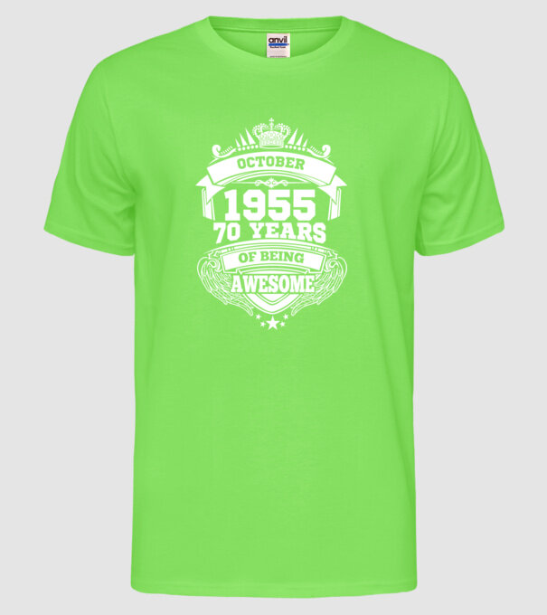 Awesome being of october 1955 model verde neon pe tricou