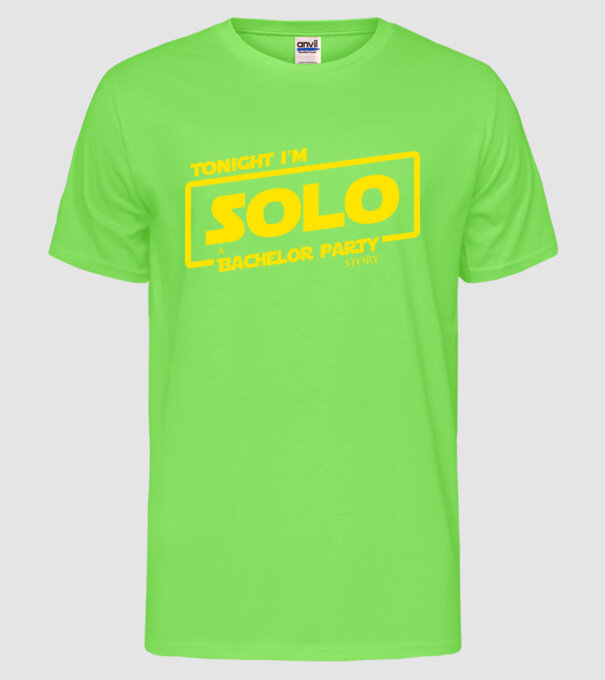 Bachelor Party Solo model verde neon pe tricou
