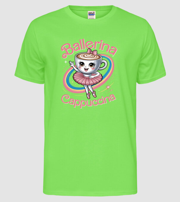 Ballerina Cappuccina model verde neon pe tricou