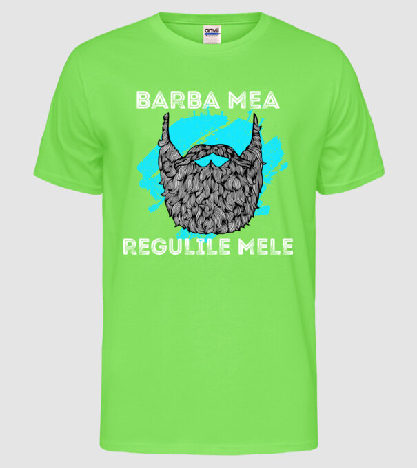 barba mea - regulile mele model verde neon pe tricou