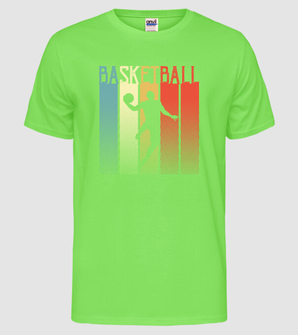 basketball vintage model verde neon pe tricou