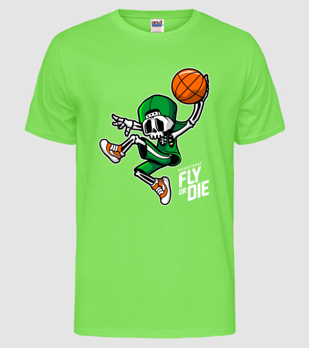 Basketbone model verde neon pe tricou