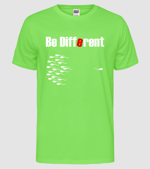 Be Different model verde neon pe tricou