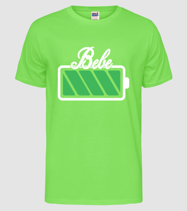 Bebe încărcat model verde neon pe tricou