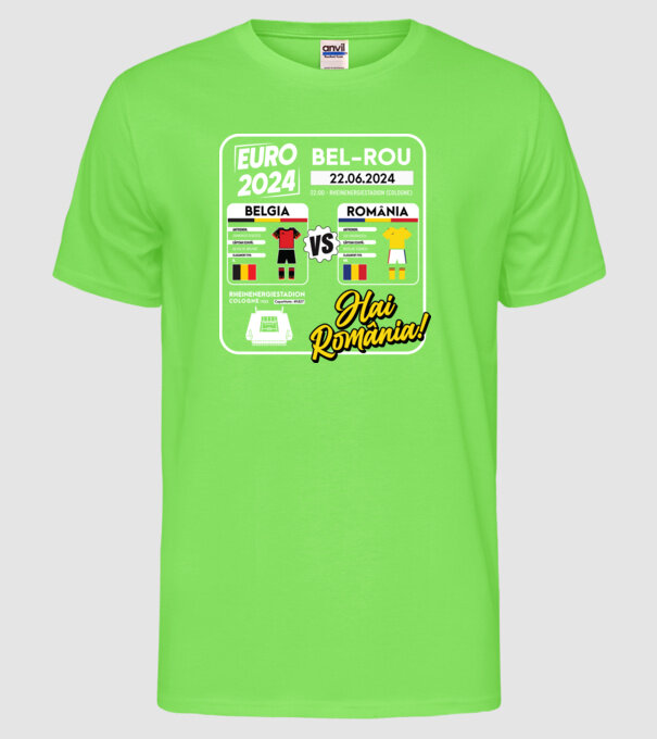 BEL-ROM euro 2024 calendar  model verde neon pe tricou