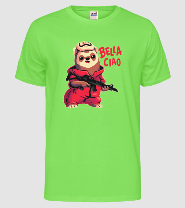 bella ciao rebel model verde neon pe tricou