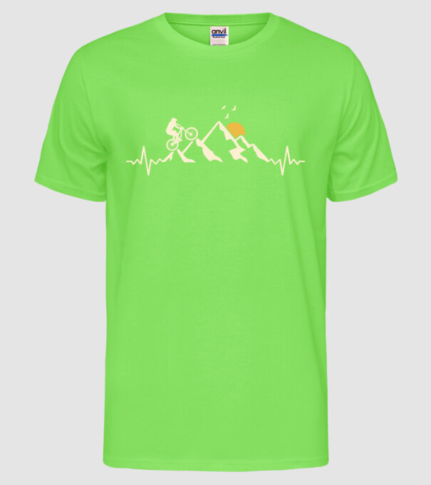 Bike heartbeat model verde neon pe tricou
