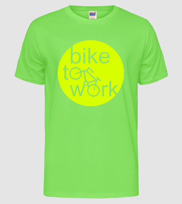 bike to work model verde neon pe tricou