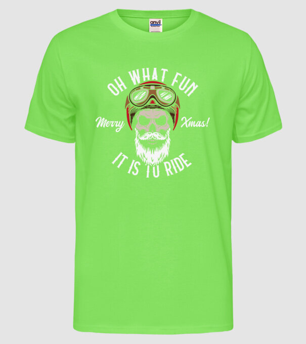 Biker Skull model verde neon pe tricou