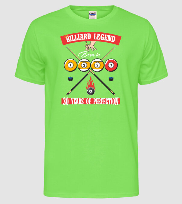 Billiard legend born in 1993 model verde neon pe tricou