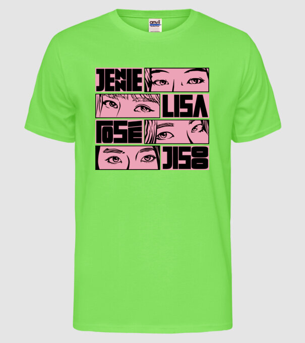 BlackPink manga model verde neon pe tricou