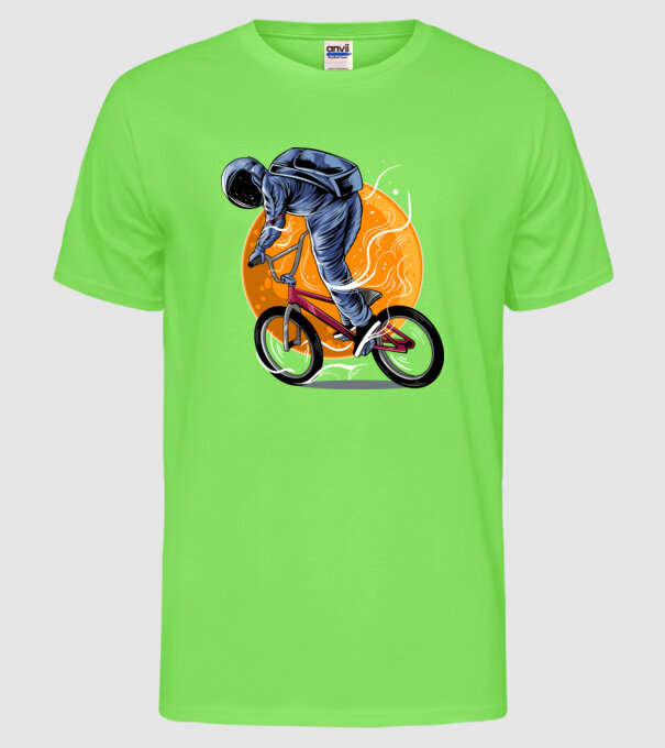 BMX space model verde neon pe tricou