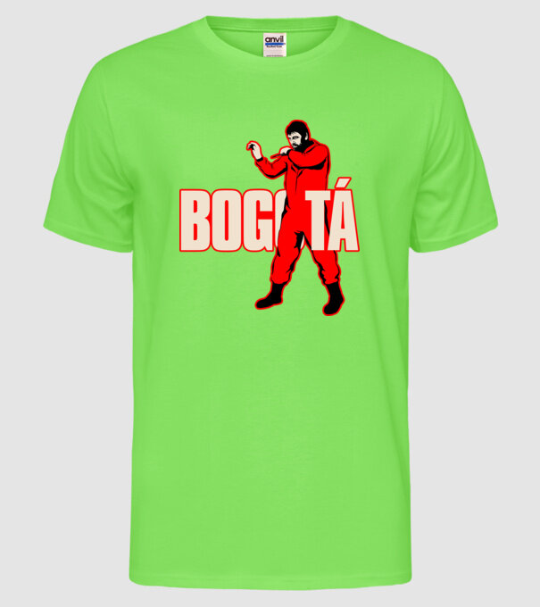 bogota la casa de papel model verde neon pe tricou
