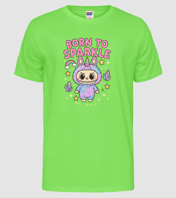Born to sparkle model verde neon pe tricou