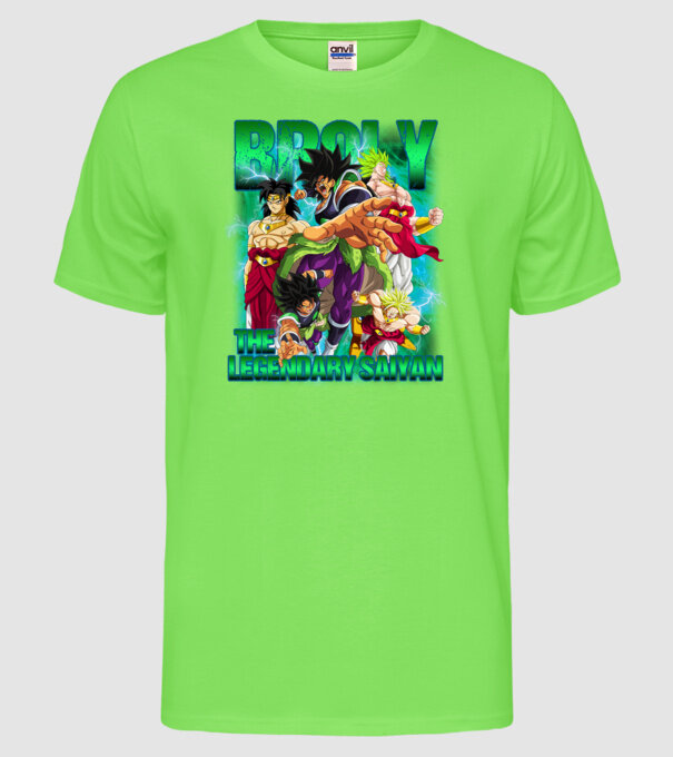 broly dragonball model verde neon pe tricou