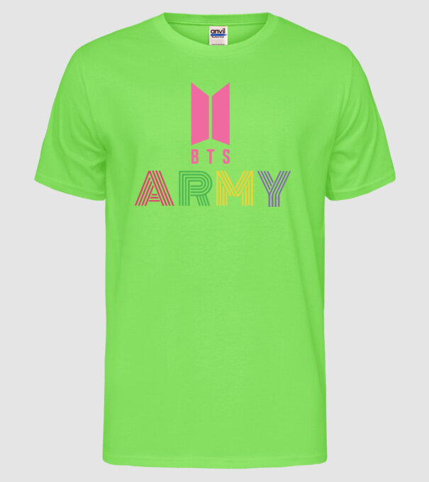 BTS ARMY model verde neon pe tricou
