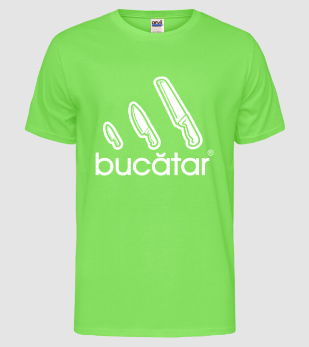 bucătar model verde neon pe tricou