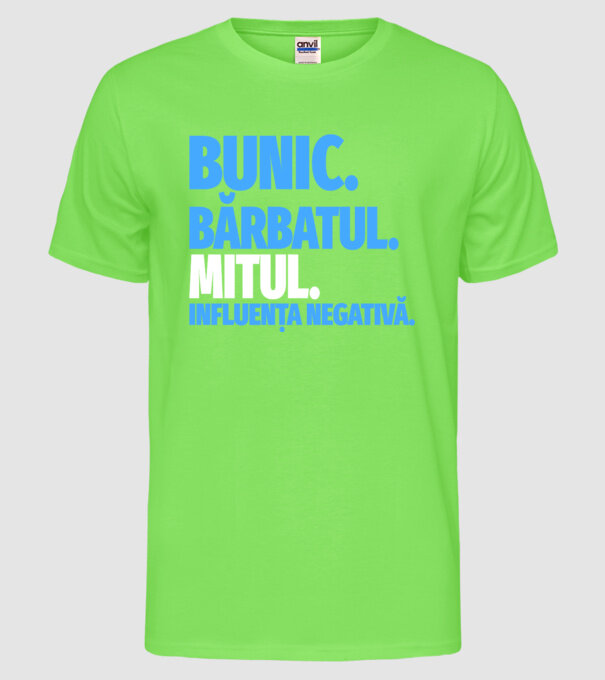Bunic model verde neon pe tricou