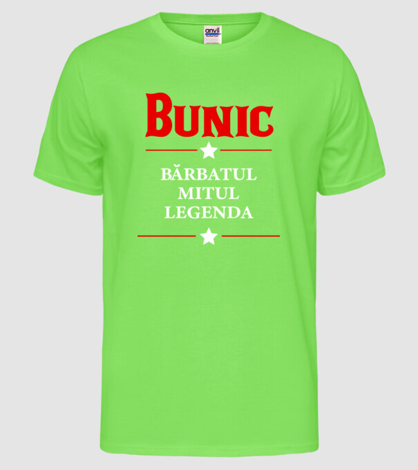 Bunic - bărbatul, mitul, legenda model verde neon pe tricou