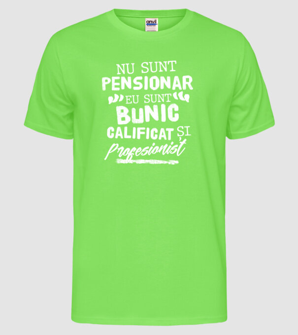 Bunicul profesionist model verde neon pe tricou