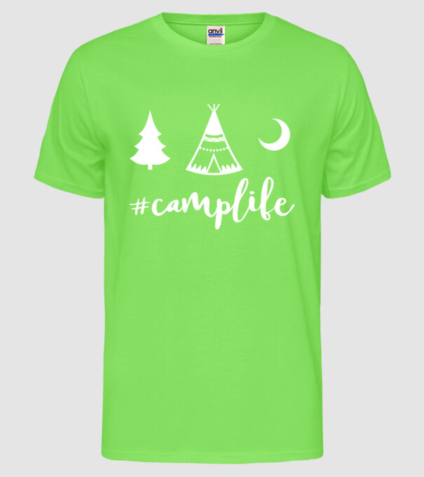 camplife model verde neon pe tricou