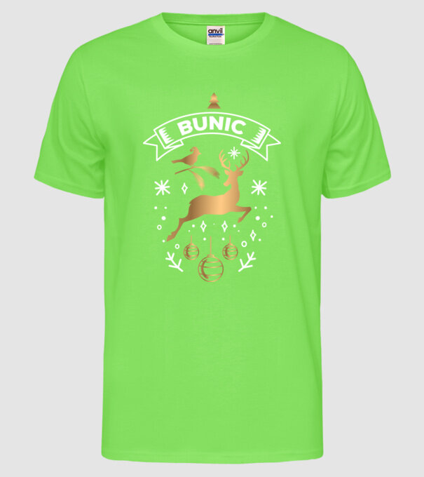 bunic christmas model verde neon pe tricou
