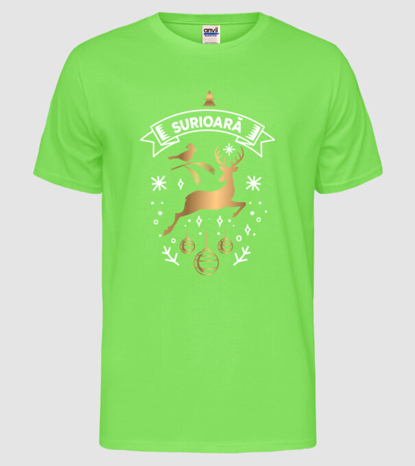surioară christmas model verde neon pe tricou