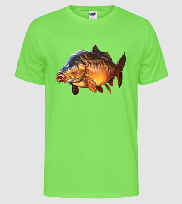 Carp model verde neon pe tricou