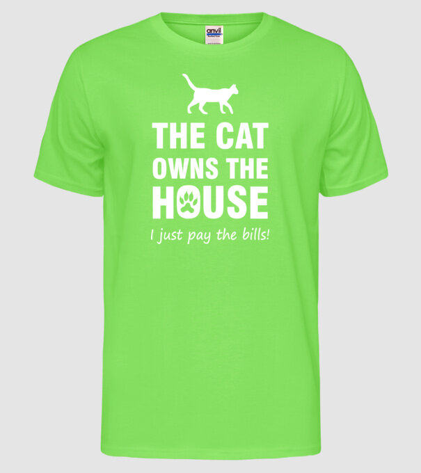 cat own model verde neon pe tricou