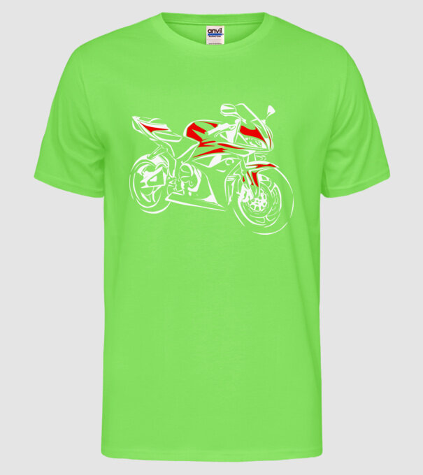 CBR600rr model verde neon pe tricou