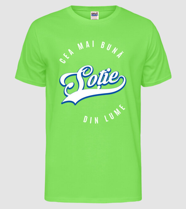 Cea mai bună SOȚIE din lume model verde neon pe tricou