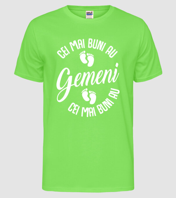 Cei mai buni au gemeni model verde neon pe tricou