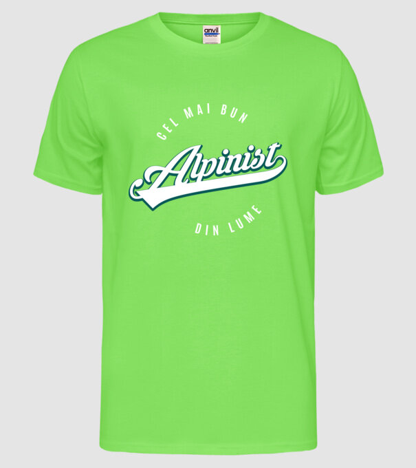 Cel mai bun alpinist din lume model verde neon pe tricou