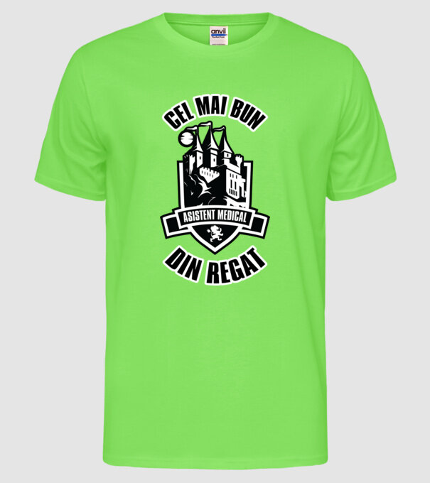 Cel mai bun asistent medical/ Cea mai bună asistentă medicală din regat model verde neon pe tricou