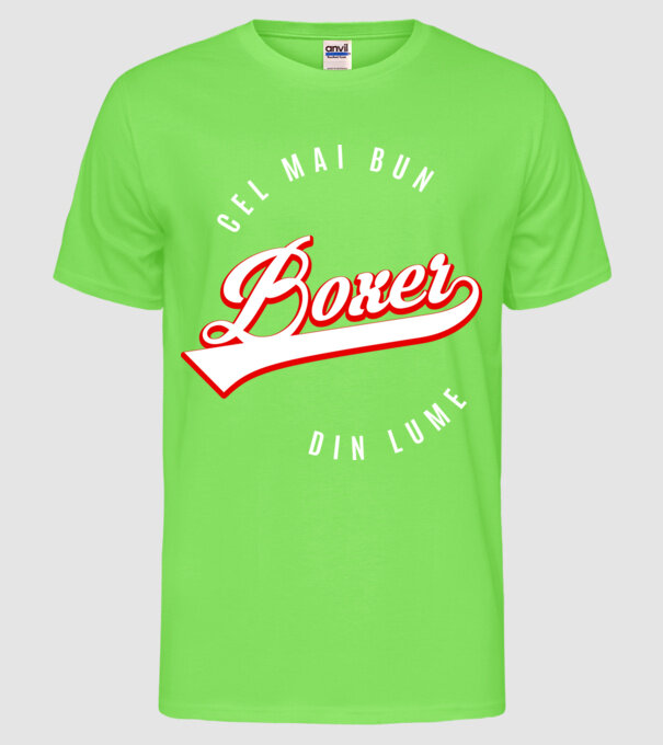Cel mai bun boxer din lume model verde neon pe tricou