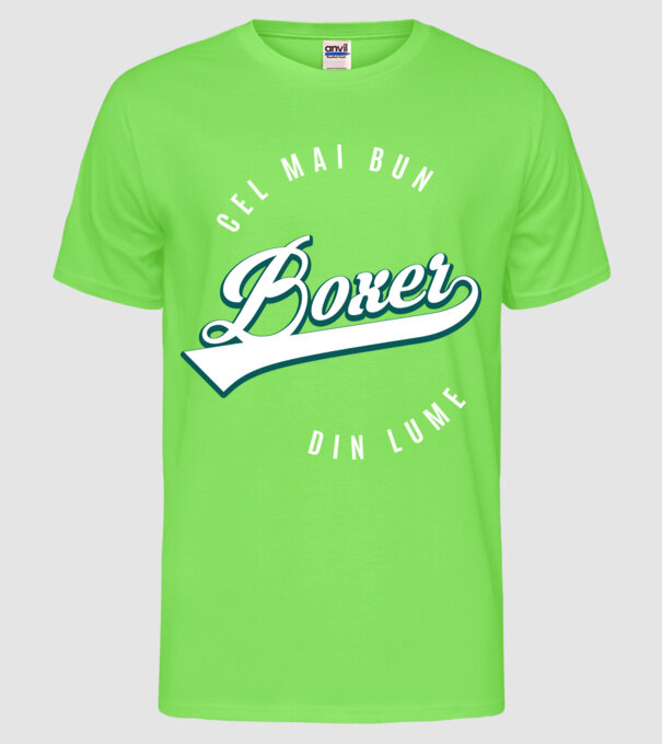 Cel mai bun boxer din lume model verde neon pe tricou