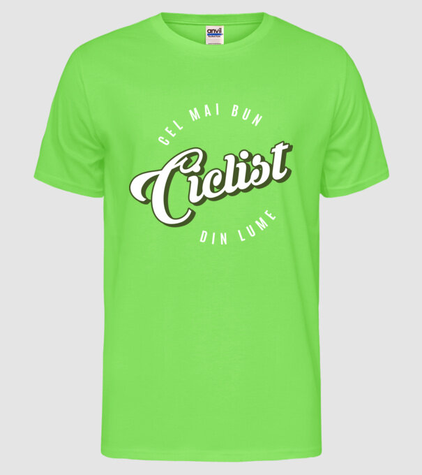 Cel mai bun Ciclist din lume model verde neon pe tricou
