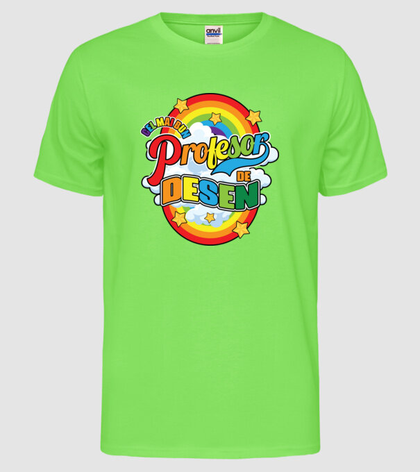 Cel mai bun de desen model verde neon pe tricou